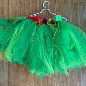 Hawaiian Themed Green Tulle Skirt